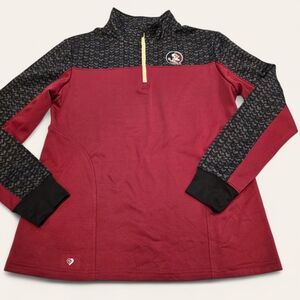 Colosseum Pullover 1/4 Zip  Fleece Jacket Size XXL Red NCAA Florida State
